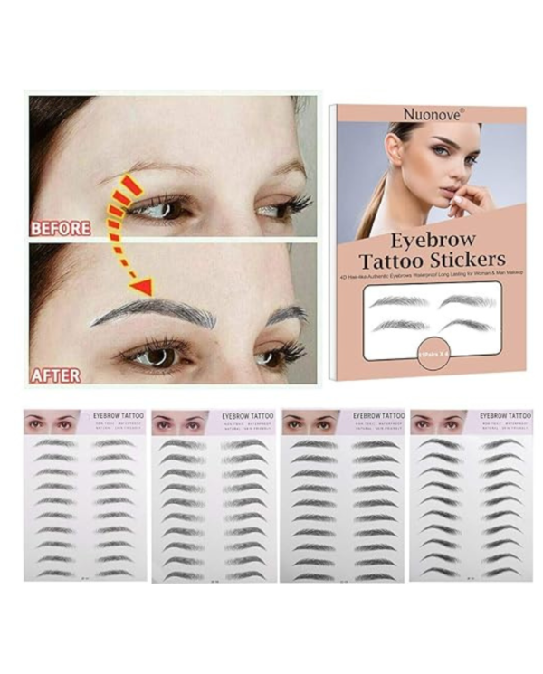 Tatuaje cejas 4d adhesivos - 3 Láminas x 10 pares c/u - Image 2